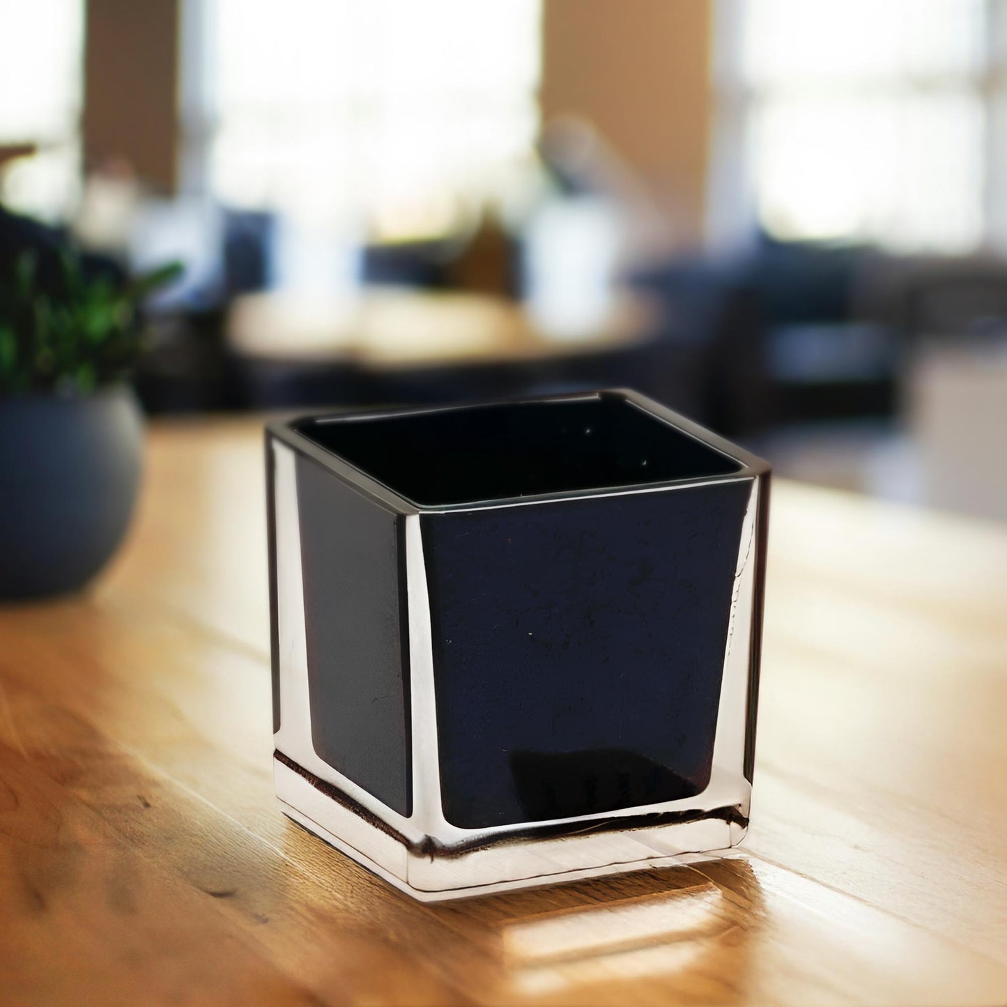Black Square Glass Candle Jar