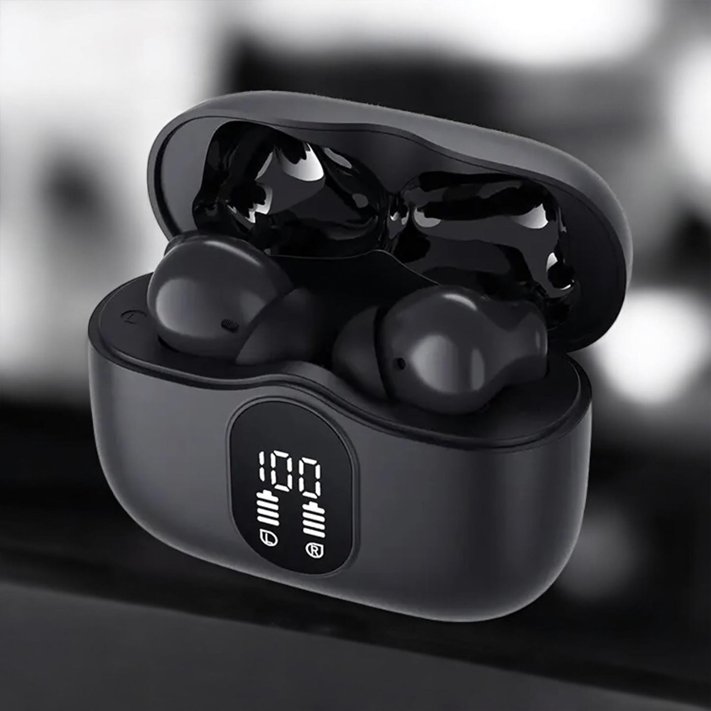 Black NC A90pro LED headphones Active Noise Cancelling On A Stand