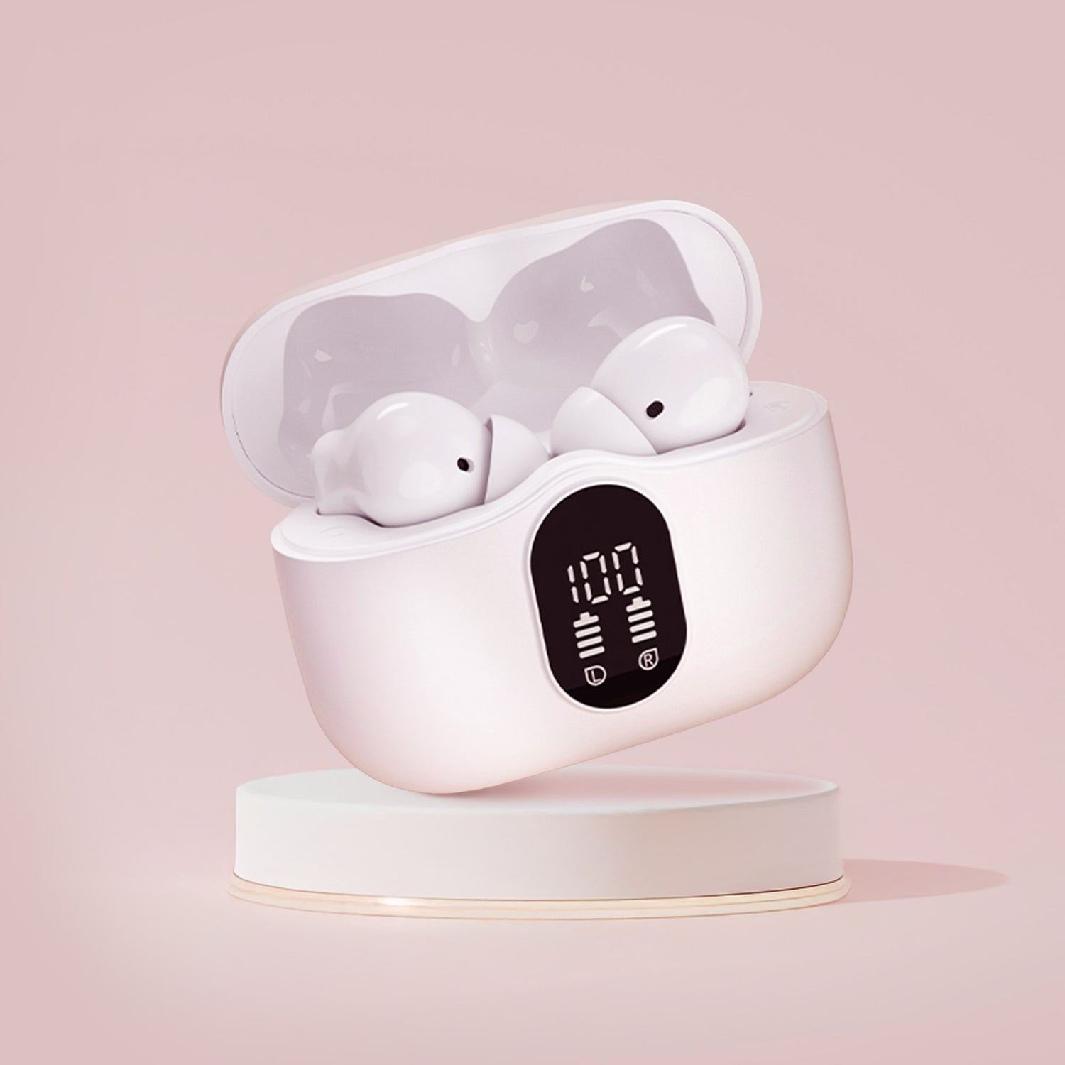 White NC A90pro LED headphones Active Noise Cancelling by Luxe House UK
