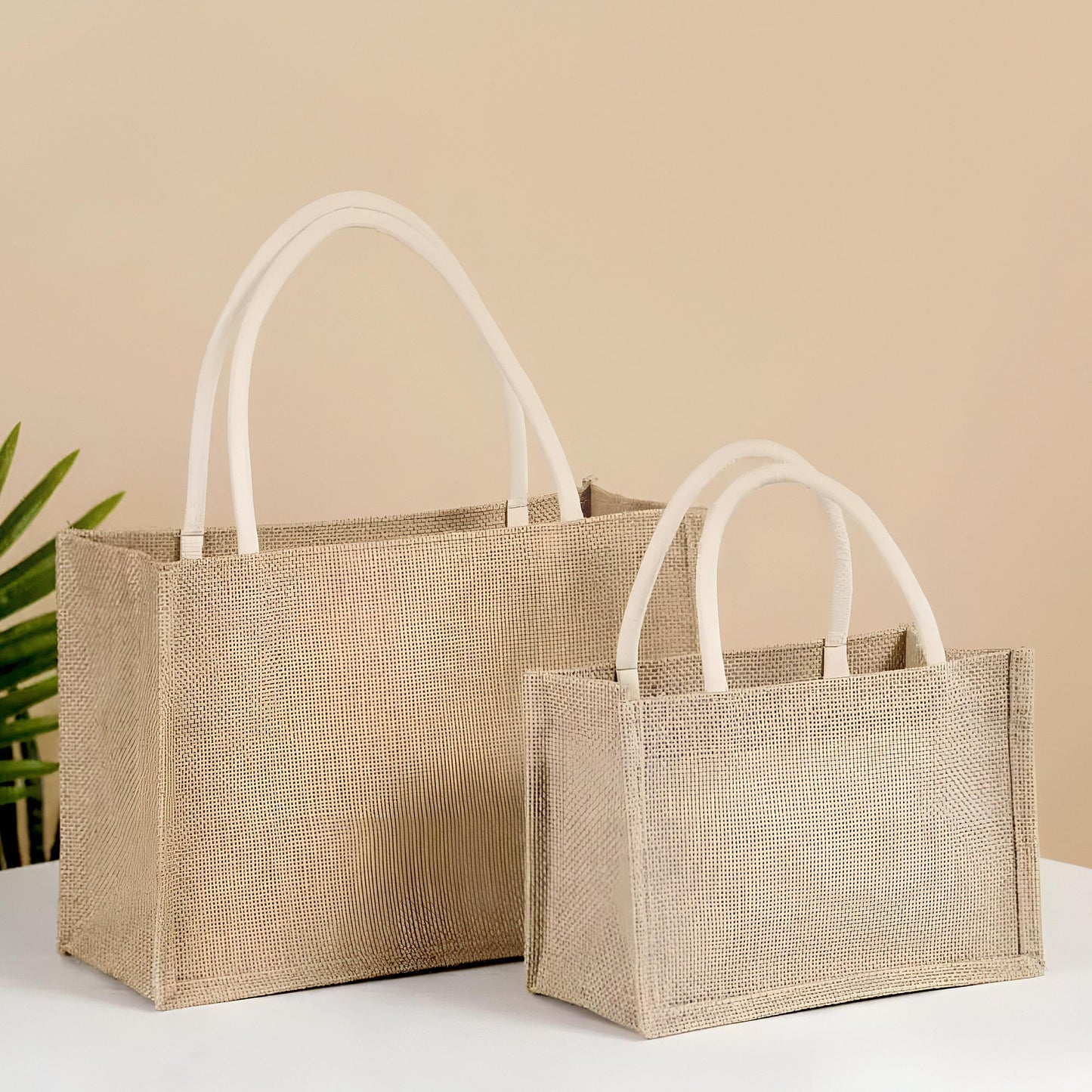 Natural Burlap Linen Jute Tote Bag