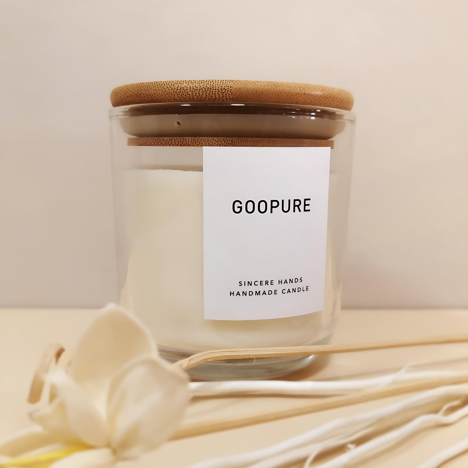 Clear Glass Candle Jar with Bamboo Lid