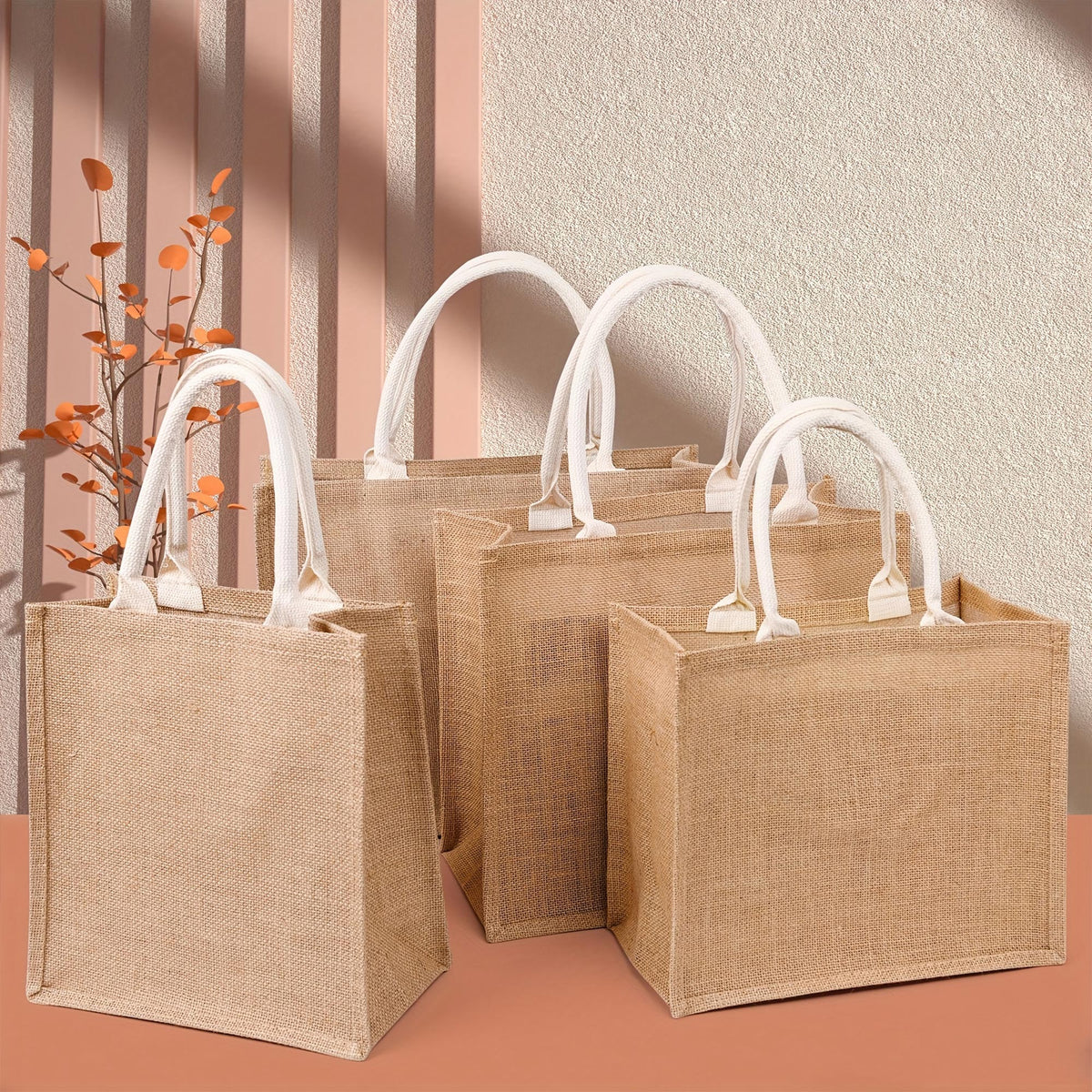 Eco-Friendly Burlap Linen Jute Tote Bag – Customisable, Durable