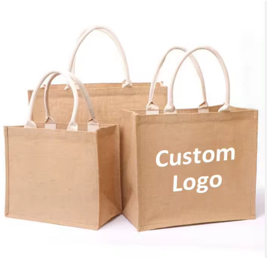 Natural Burlap Linen Jute Tote Bag